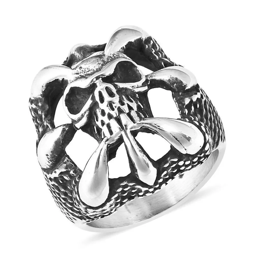 Eagle Paw and Skull Ring